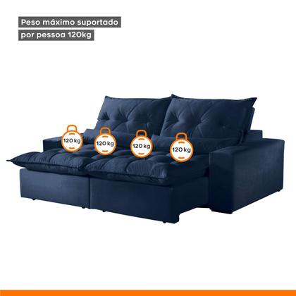 Sofá Retrátil e Reclinável 4 Lugares 250cm Avalon Super Pillow - Montano Estofados Imagem de Sofá Retrátil e Reclinável 4 Lugares 250cm Avalon Super Pillow