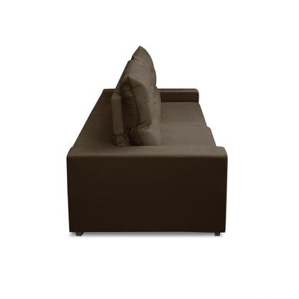 Imagem de Sofá Retrátil e Reclinável 5 Lugares 3,00m Antonella Veludo Marrom Adonai Estofados