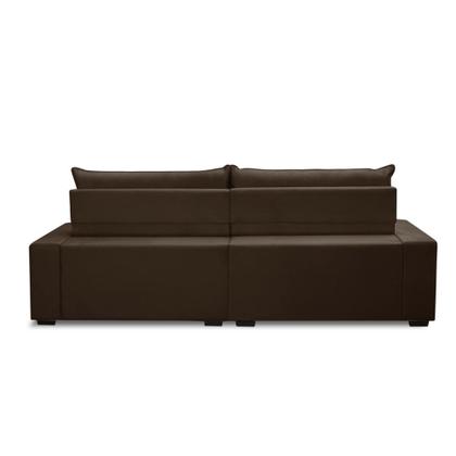 Imagem de Sofá Retrátil e Reclinável 5 Lugares 3,00m Antonella Veludo Marrom Adonai Estofados