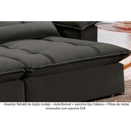 Imagem de Sofá Retrátil e Reclinável Apolo 2,50m 04 Lugares Mola Ensacada TXR