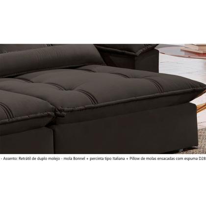 Imagem de Sofá Retrátil e Reclinável Apolo 2,50m 04 Lugares Mola Ensacada TXR