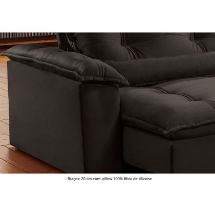 Imagem de Sofá Retrátil e Reclinável Apolo 2,50m 04 Lugares Mola Ensacada TXR
