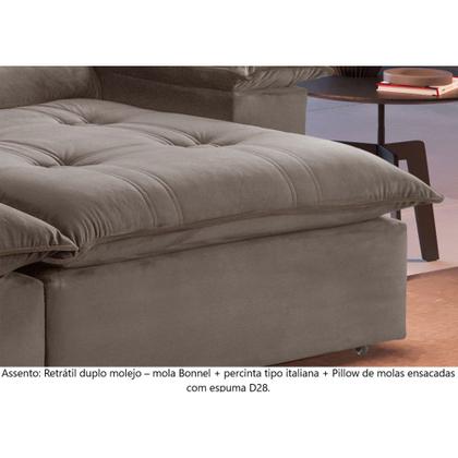 Imagem de Sofá Retrátil e Reclinável Atenas 1,80m 02 Lugares Mola Ensacada TXR