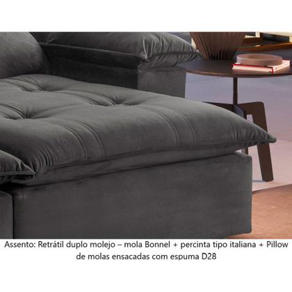 Imagem de Sofá Retrátil e Reclinável Atenas 1,80m 02 Lugares Mola Ensacada TXR