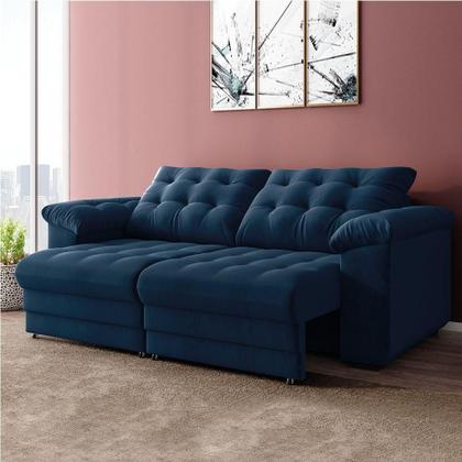 Imagem de Sofá Retrátil e Reclinável Bipartido 2 Lugares 2,10m Veludo Coliseu Selmer