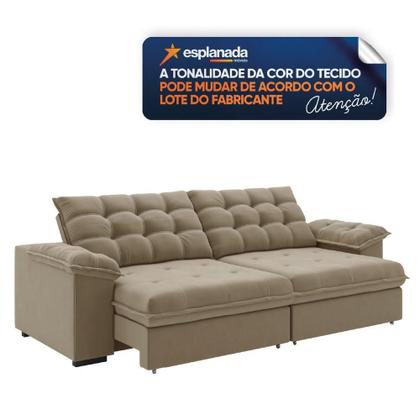 Imagem de Sofá Retrátil E Reclinável Bipartido 2,30m 3 Lugares Palermo Slim Luizzi Castor