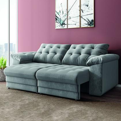 Imagem de Sofá Retrátil e Reclinável Bipartido 3 Lugares 2,30m Suede Veludo Coliseu Selmer