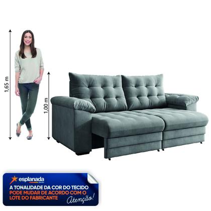 Imagem de Sofá Retrátil e Reclinável Bipartido 3 Lugares 2,30m Suede Veludo Coliseu Selmer