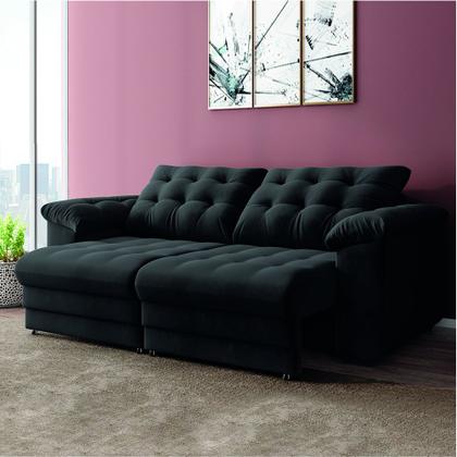 Imagem de Sofá Retrátil e Reclinável Bipartido 3 Lugares 2,30m Suede Veludo Coliseu Selmer