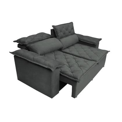 Sofá Retrátil e Reclinável Cama inBox Compact 1,50m Tecido Suede Velusoft Cinza Imagem de Sofá Retrátil e Reclinável Cama inBox Compact 1,50m Tecido Suede Velusoft Cinza