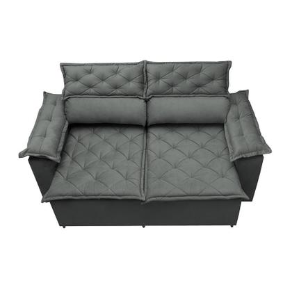 Sofá Retrátil e Reclinável Cama inBox Compact 1,50m Tecido Suede Velusoft Cinza Imagem de Sofá Retrátil e Reclinável Cama inBox Compact 1,50m Tecido Suede Velusoft Cinza
