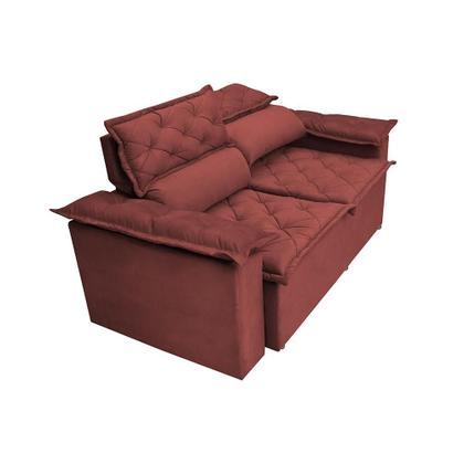 Imagem de Sofá Retrátil e Reclinável Cama inBox Compact 1,50m Tecido Suede Velusoft Vermelho