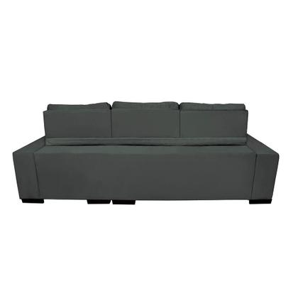 Imagem de Sofá Retrátil e Reclinável Cama inBox Diamond 2,25m Tecido Suede Velusoft Cinza