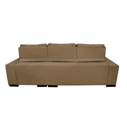 Imagem de Sofá Retrátil e Reclinável Cama inBox Diamond 2,52m Tecido Suede Velusoft Castor