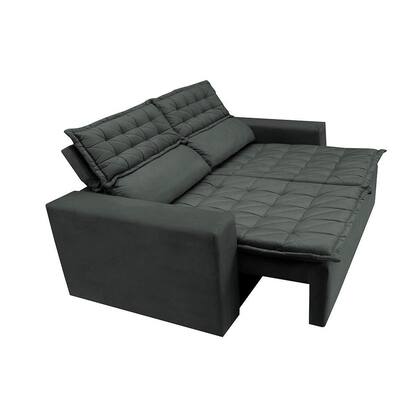 Imagem de Sofá Retrátil e Reclinável Cama inBox Slim 1,50m Tecido Suede Velusoft Cinza