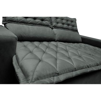 Imagem de Sofá Retrátil e Reclinável Cama inBox Slim 1,50m Tecido Suede Velusoft Cinza