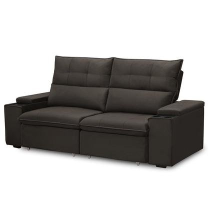 Imagem de Sofá Retrátil e Reclinável com Porta Copos e Objetos 1,80m Parma