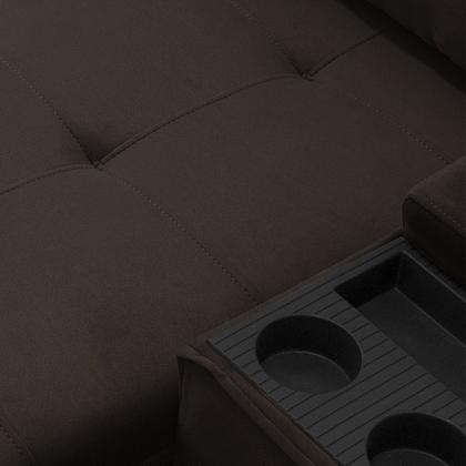 Imagem de Sofá Retrátil e Reclinável com Porta Copos e Objetos 1,80m Parma