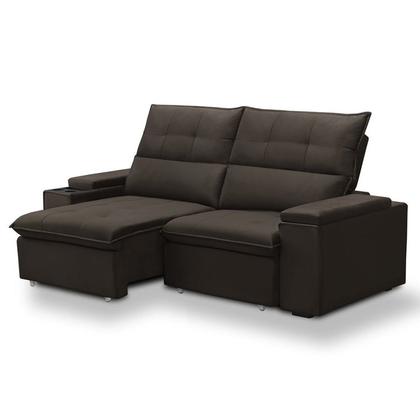 Imagem de Sofá Retrátil e Reclinável com Porta Copos e Objetos 1,80m Parma