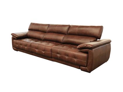 Imagem de Sofá Retrátil e Reclinável de Couro Filipinas (3 módulos) 3,30 m Soft Tabaco - Mempra Design