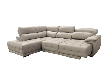 Imagem de Sofá Retrátil e Reclinável de Couro Filipinas Canto com Chaise Esquerda 1,26 m - Grizzy