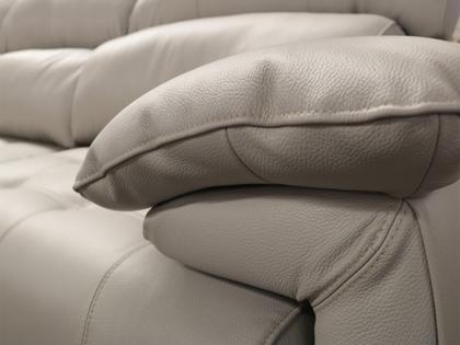 Imagem de Sofá Retrátil e Reclinável de Couro Filipinas Canto com Chaise Esquerda 1,26 m - Grizzy