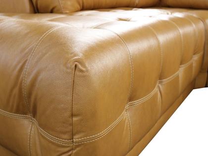 Imagem de Sofá Retrátil e Reclinável de Couro Filipinas Canto com Chaise Esquerda 1,46 m - Caramelo