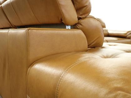 Imagem de Sofá Retrátil e Reclinável de Couro Filipinas Canto com Chaise Esquerda 1,46 m - Caramelo
