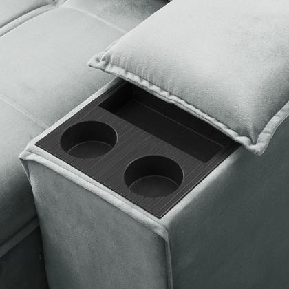 Imagem de Sofá Retrátil e Reclinável França 210 Cm com Porta Copos e Objetos