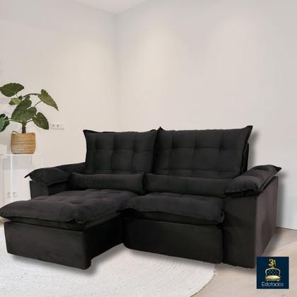 Imagem de Sofá Retrátil e Reclinável Ipanema 2,00m de Largura com Molas Ensacadas em Tecido Veludão