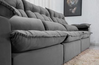 Imagem de Sofá Retrátil e Reclinável Ipanema 2,10m em Tecido Veludão C/ 03 Módulos Montagem Inclusa