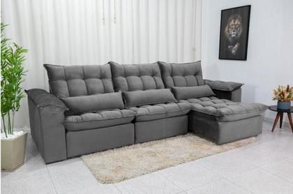 Imagem de Sofá Retrátil e Reclinável Ipanema 2,10m em Tecido Veludão C/ 03 Módulos Montagem Inclusa