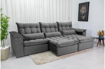 Imagem de Sofá Retrátil e Reclinável Ipanema 2,10m em Tecido Veludão C/ 03 Módulos Montagem Inclusa