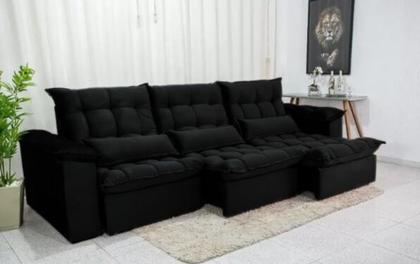 Imagem de Sofá Retrátil e Reclinável Ipanema 2,10m em Tecido Veludão C/ 03 Módulos Montagem Inclusa