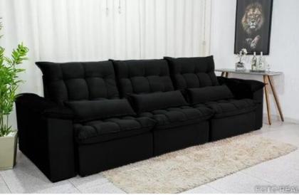 Imagem de Sofá Retrátil e Reclinável Ipanema 2,10m em Tecido Veludão C/ 03 Módulos Montagem Inclusa