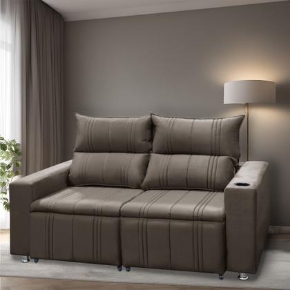 Imagem de Sofá Retrátil e Reclinável Madri 2L. 160cm C/Molas - Veludo