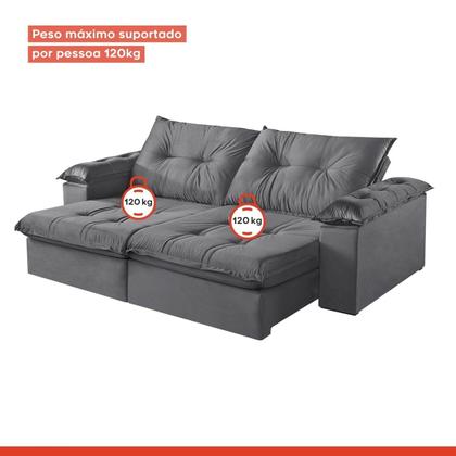 Imagem de Sofá Retrátil e Reclinável Modulado 2 Lugares 210cm Pés em Madeira Maciça Canadá