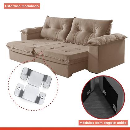 Imagem de Sofá Retrátil e Reclinável Modulado 2 Lugares 290cm Pés em Madeira Maciça Canadá