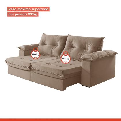 Imagem de Sofá Retrátil e Reclinável Modulado 2 Lugares 290cm Pés em Madeira Maciça Canadá