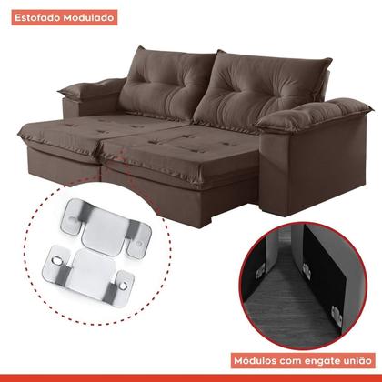 Imagem de Sofá Retrátil e Reclinável Modulado 2 Lugares 290cm Pés em Madeira Maciça Canadá