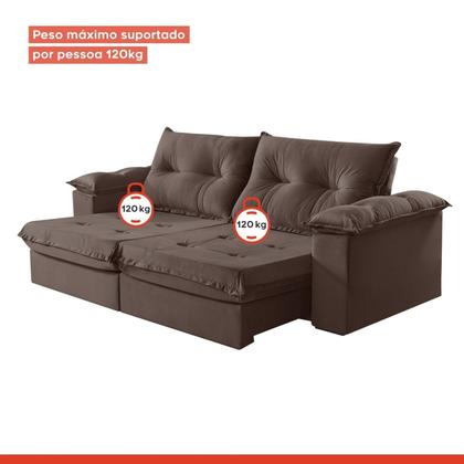 Imagem de Sofá Retrátil e Reclinável Modulado 2 Lugares 290cm Pés em Madeira Maciça Canadá