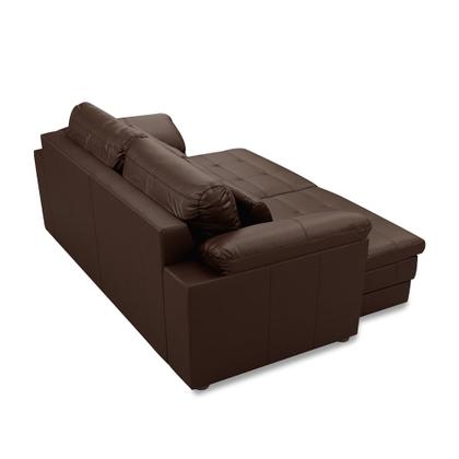 Imagem de Sofá Retrátil Elétrico Sala de Estar Nolan Bipartido 250cm Conforto Premium em Couro Marrom Brilho G58 - Gran Belo