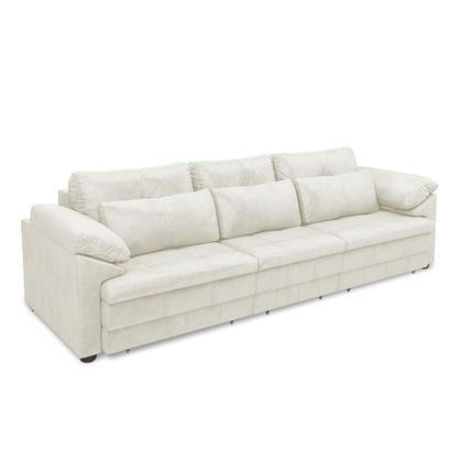 Imagem de Sofá Retrátil Elétrico Sala de Estar Nolan Bipartido 297cm Conforto Premium em Couro Branco Manchado G58 - Gran Belo