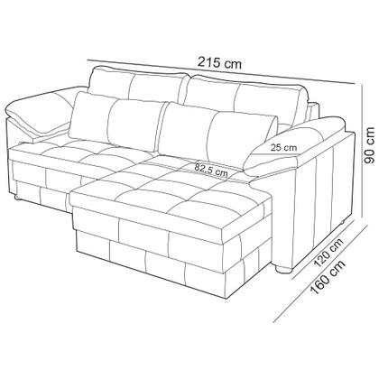 Imagem de Sofá Retrátil Para Sala de Estar 3 Lugares 215cm Riza S03 Couro Bege Pérola - Lyam Decor