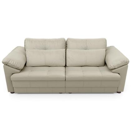 Imagem de Sofá Retrátil Para Sala de Estar 3 Lugares 215cm Riza S03 Couro Bege Pérola - Lyam Decor