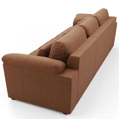 Imagem de Sofá Retrátil Para Sala de Estar 4 Lugares 297cm Riza S03 Couro Soft Mel - Lyam Decor