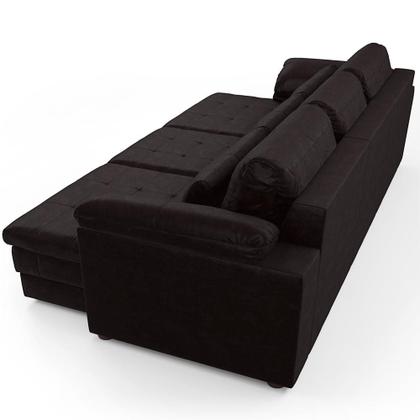 Imagem de Sofá Retrátil Para Sala de Estar 4 Lugares 332cm Riza S03 Couro Vinho - Lyam Decor