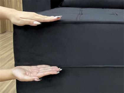 Sofá Retrátil Reclinável 1,80 m Preto Baru - ALPOIM Imagem de Sofá Retrátil Reclinável 1,80 m Preto Baru