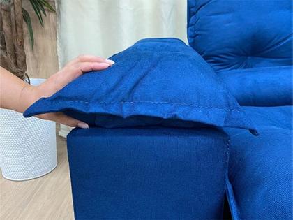 Sofá Retrátil Reclinável 2,00 m Azul PREMIUM - ALPOIM Imagem de Sofá Retrátil Reclinável 2,00 m Azul PREMIUM