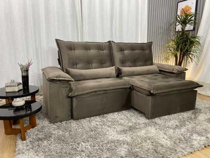 Imagem de Sofá Retrátil Reclinável 2,00 m Marrom 500 Tijuca Plus